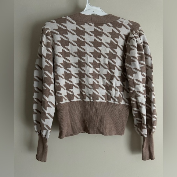 Joie Cardigan Sweater Houndstooth sz M - Picture 2 of 6